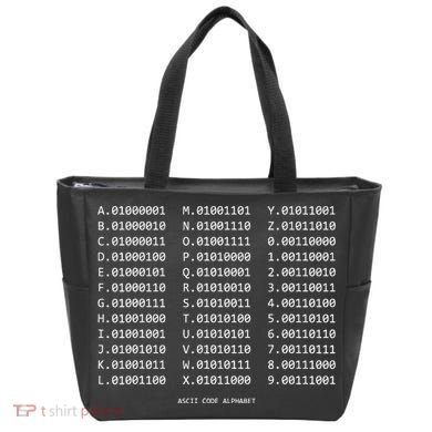 Binary Alphabet Abc + Numbers In Binary Code Tote Bag