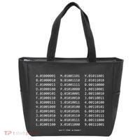 Binary Alphabet Abc + Numbers In Binary Code Tote Bag thumb 0