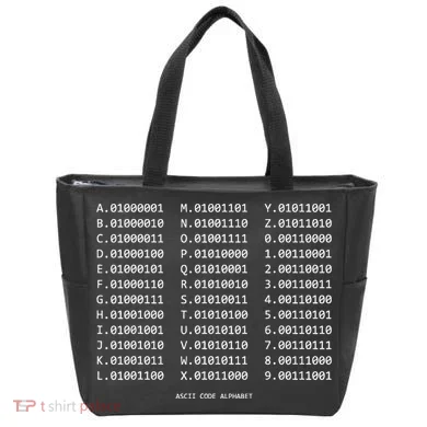 Binary Alphabet Abc + Numbers In Binary Code Tote Bag