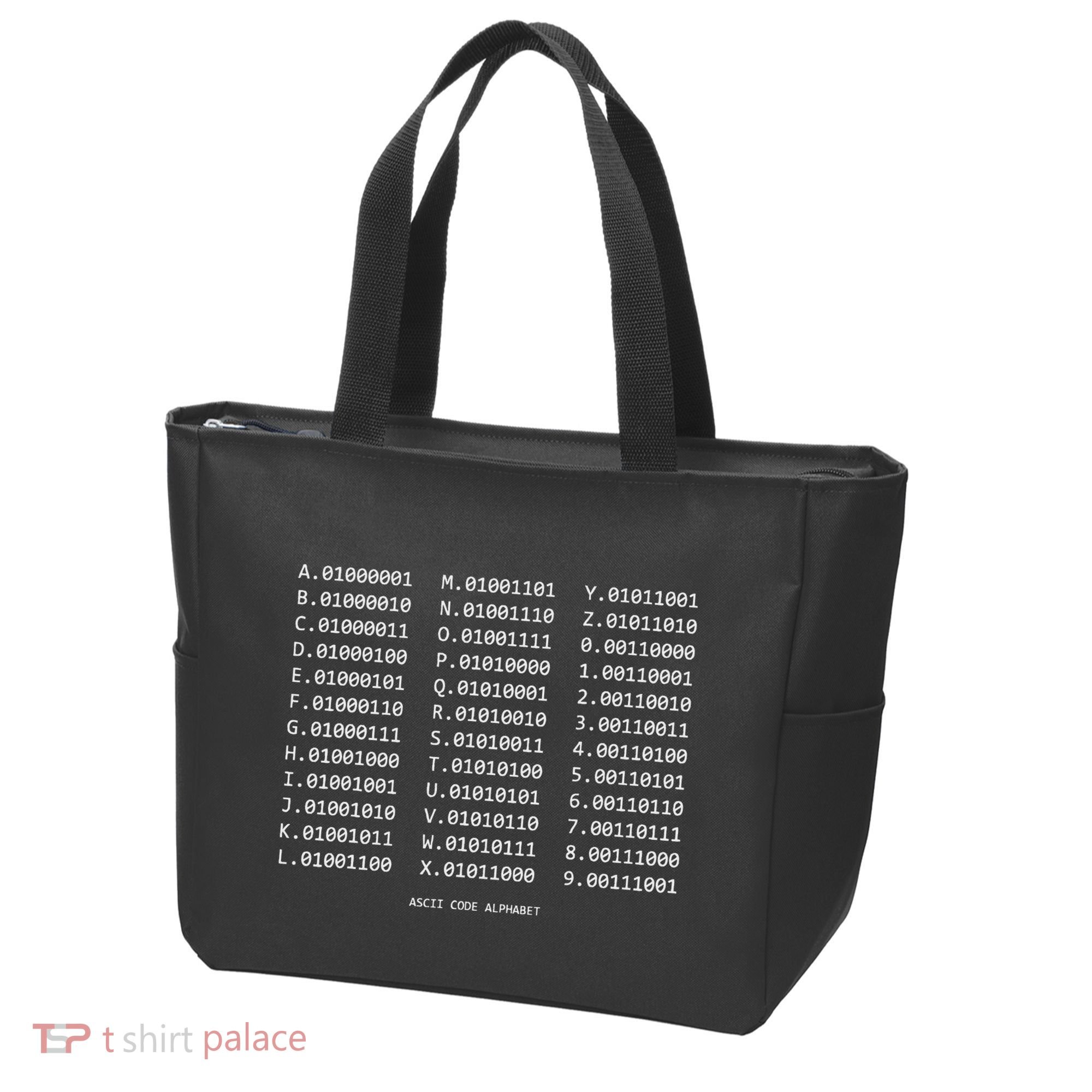 Binary Alphabet Abc + Numbers In Binary Code Tote Bag