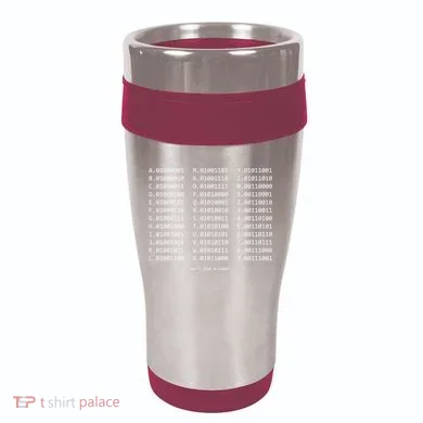 Binary Alphabet Abc + Numbers In Binary Code 16oz Travel Tumbler
