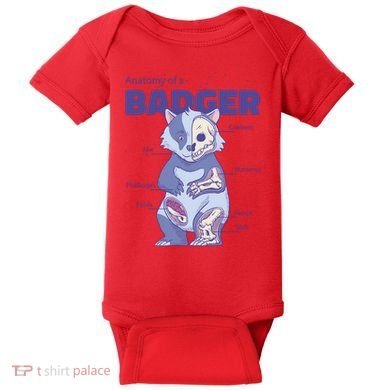 Badger Animal Anatomy Baby Bodysuit