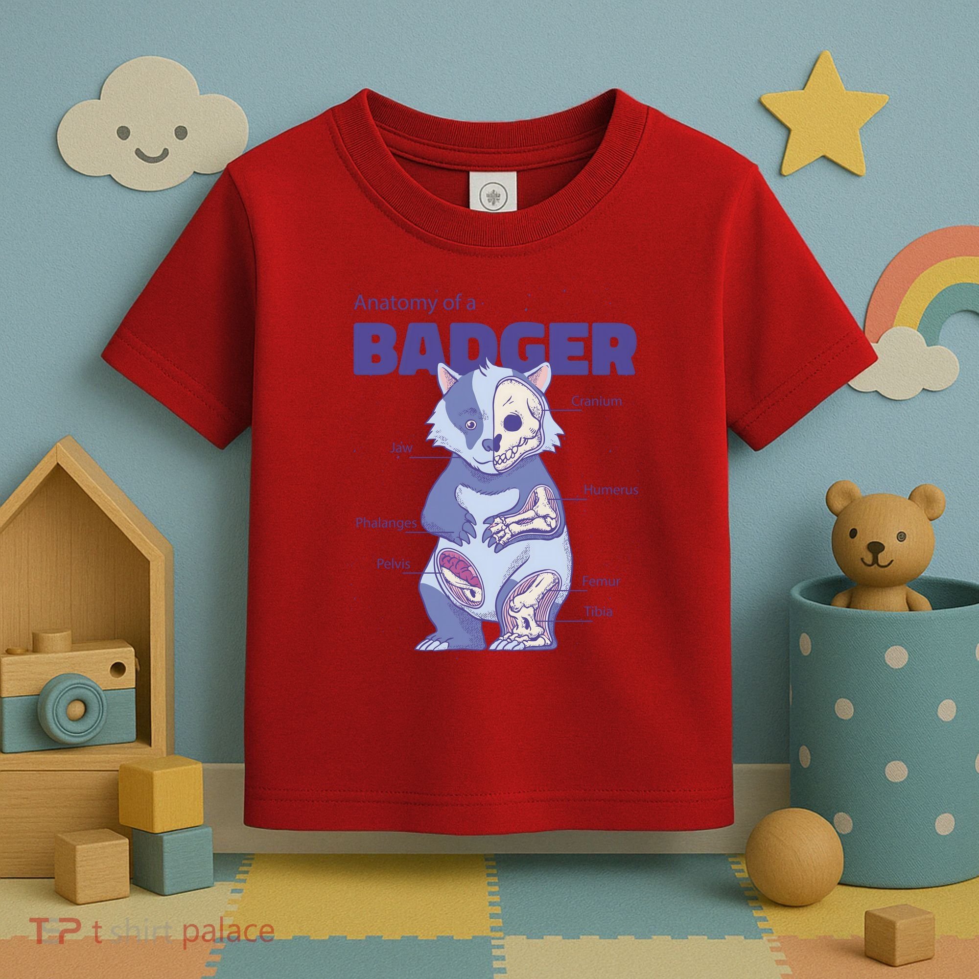 Badger Animal Anatomy Toddler T-Shirt