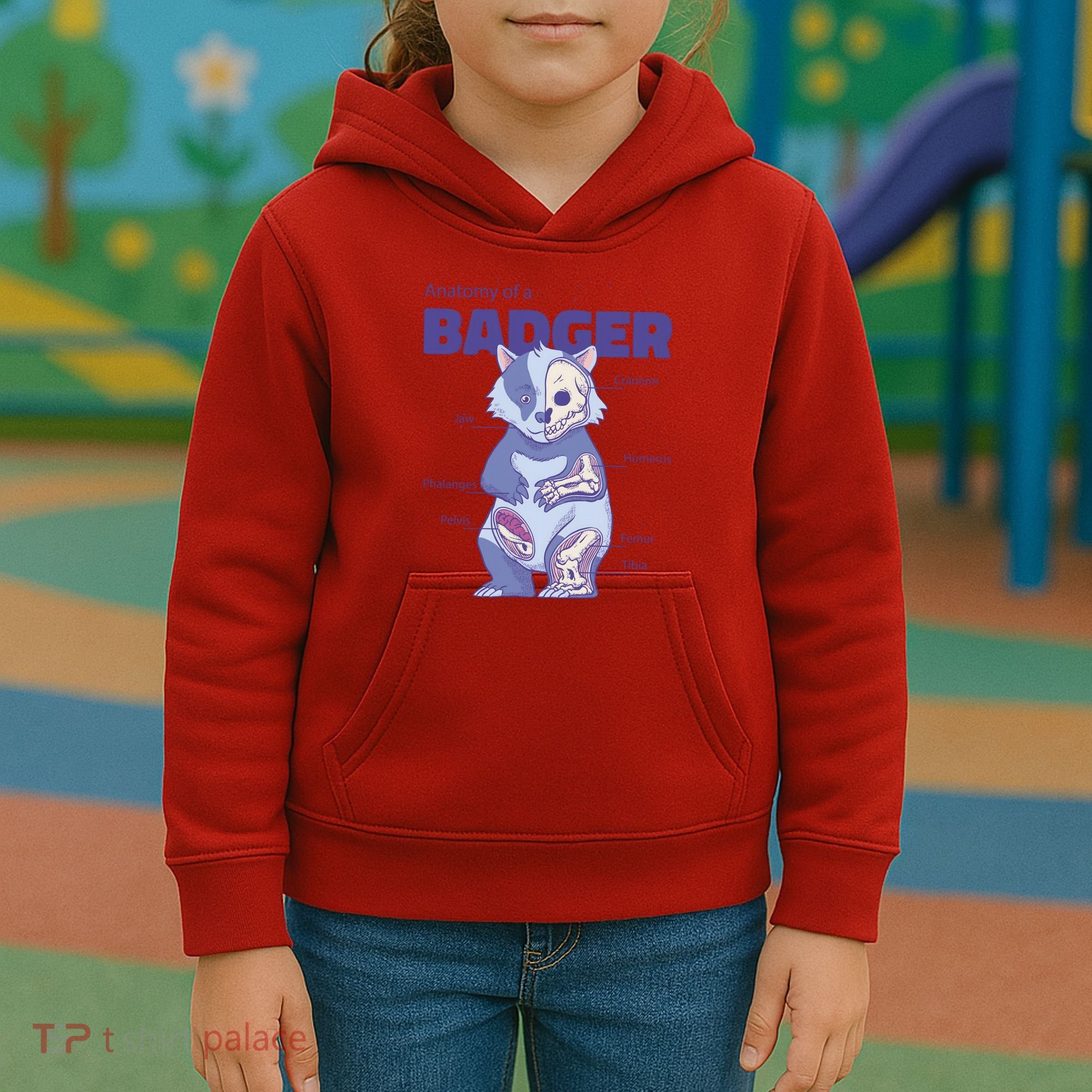 Badger Animal Anatomy Kids Hoodie
