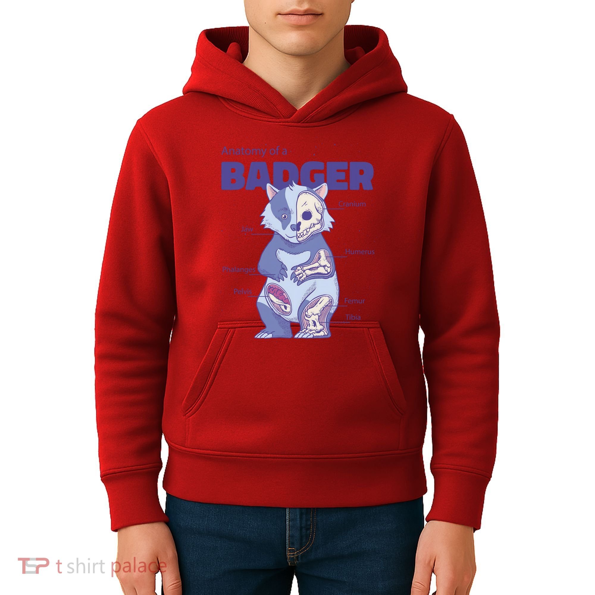 Badger Animal Anatomy Kids Hoodie