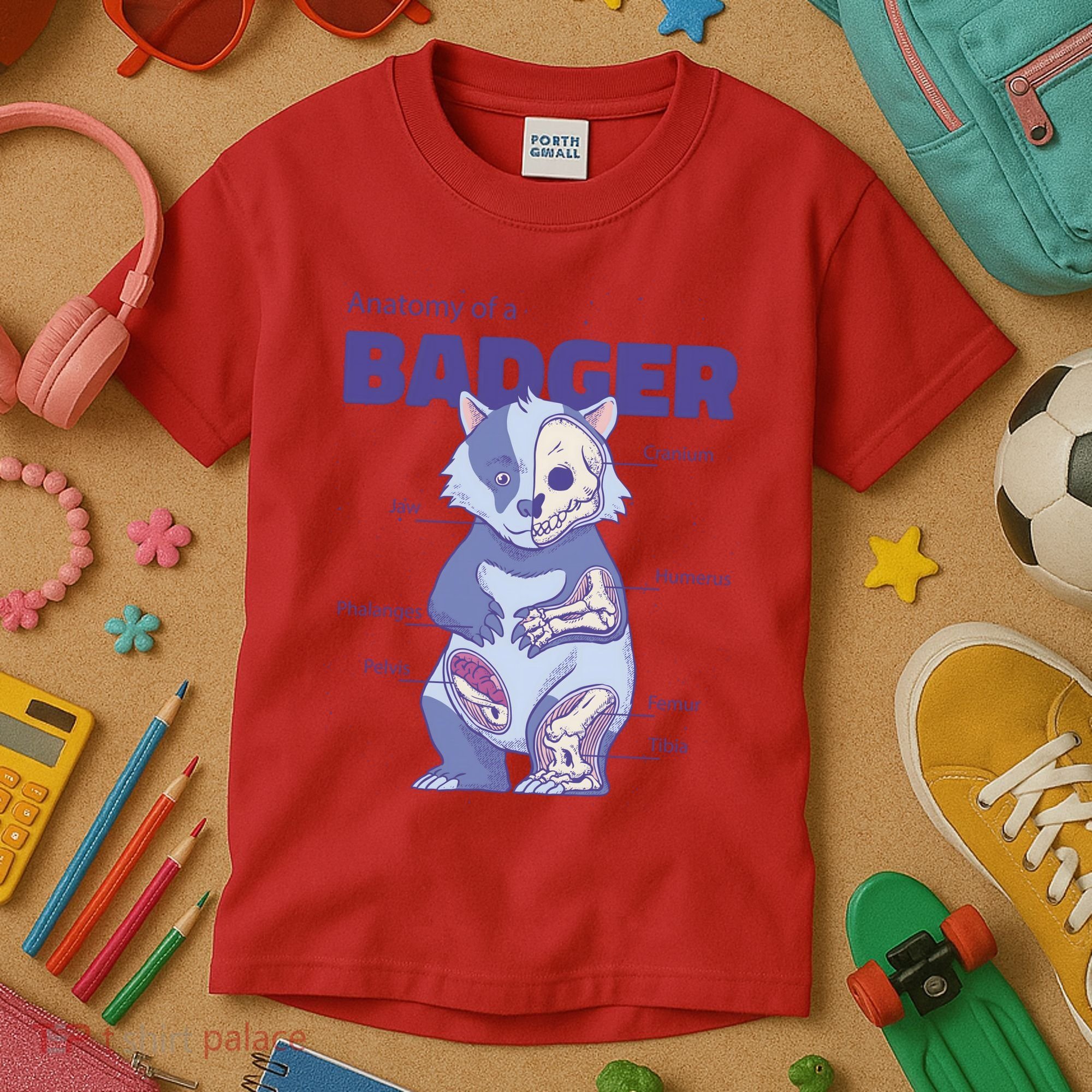 Badger Animal Anatomy Kids T-Shirt