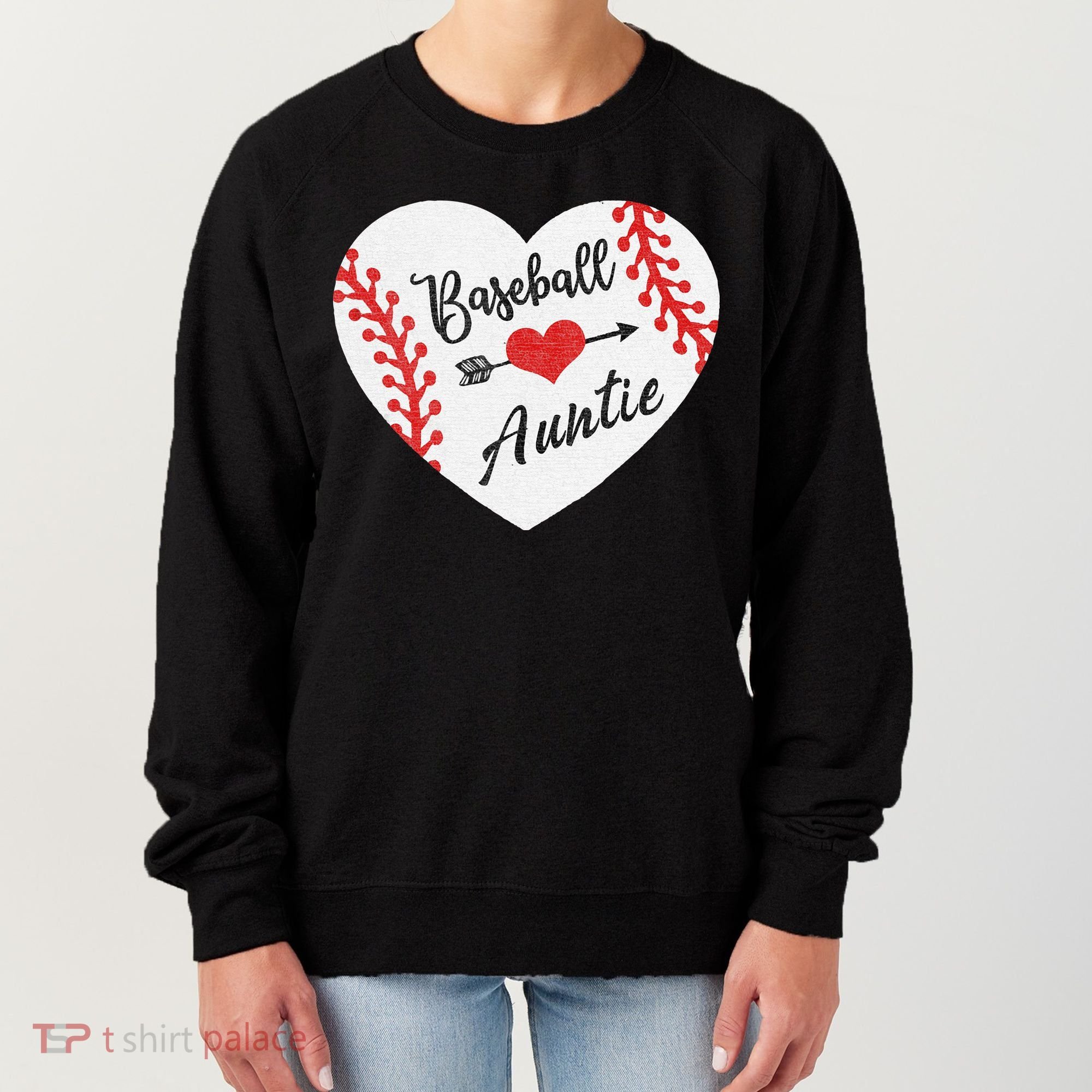 Baseball Auntie Aunt Heart Softball Women's Sweatshirt