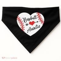Baseball Auntie Aunt Heart Softball USA-Made Doggie Bandana thumb 0