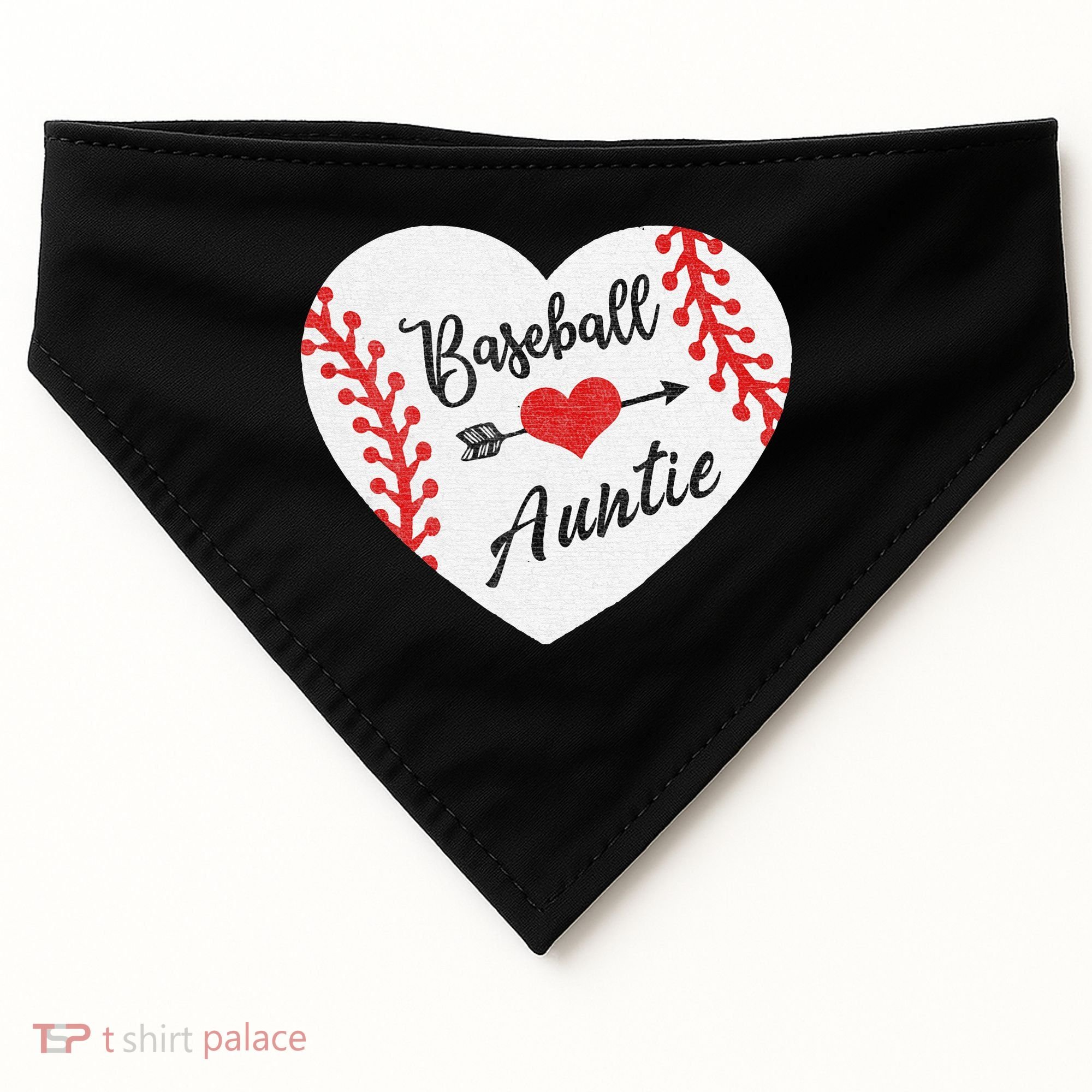 Baseball Auntie Aunt Heart Softball USA-Made Doggie Bandana