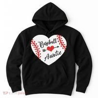 Baseball Auntie Aunt Heart Softball Hoodie thumb 0