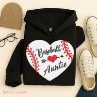 Baseball Auntie Aunt Heart Softball Hoodie thumb 4