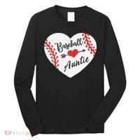 Baseball Auntie Aunt Heart Softball Long Sleeve Shirt thumb 0