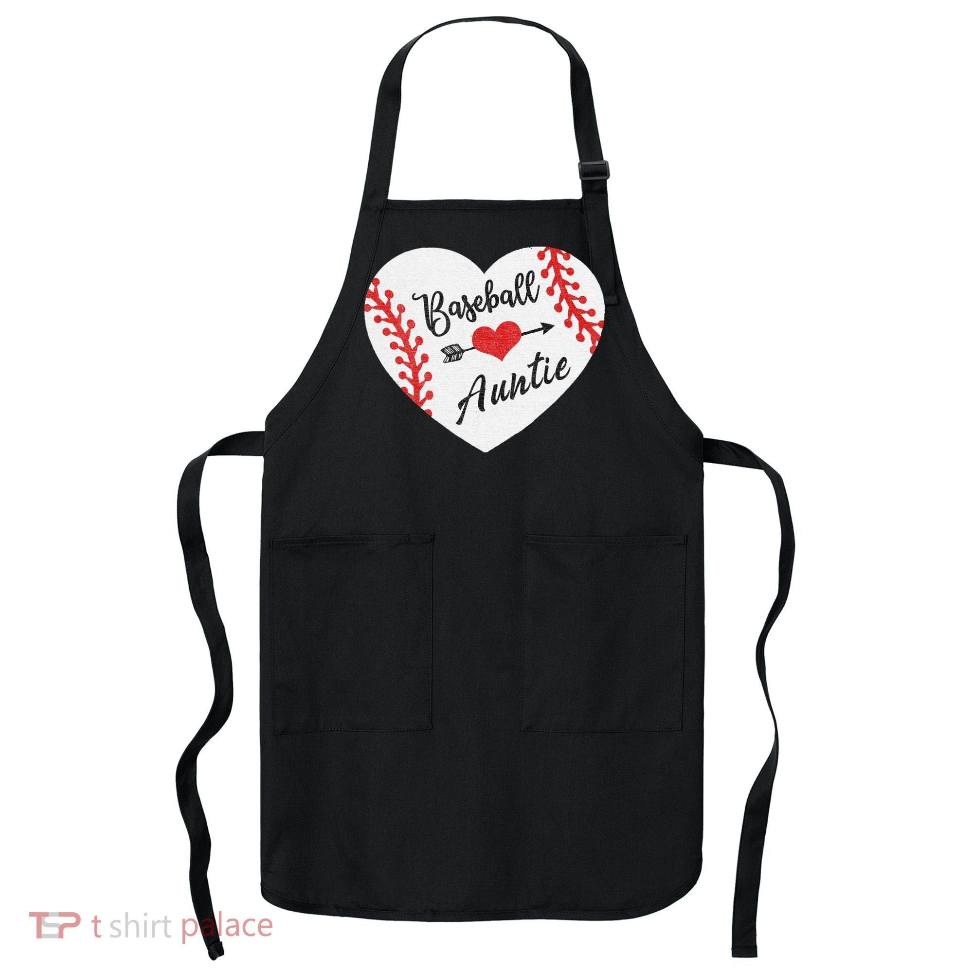 Baseball Auntie Aunt Heart Softball Apron