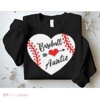 Baseball Auntie Aunt Heart Softball Sweatshirt thumb 2