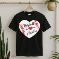 Baseball Auntie Aunt Heart Softball T-Shirt thumb 2