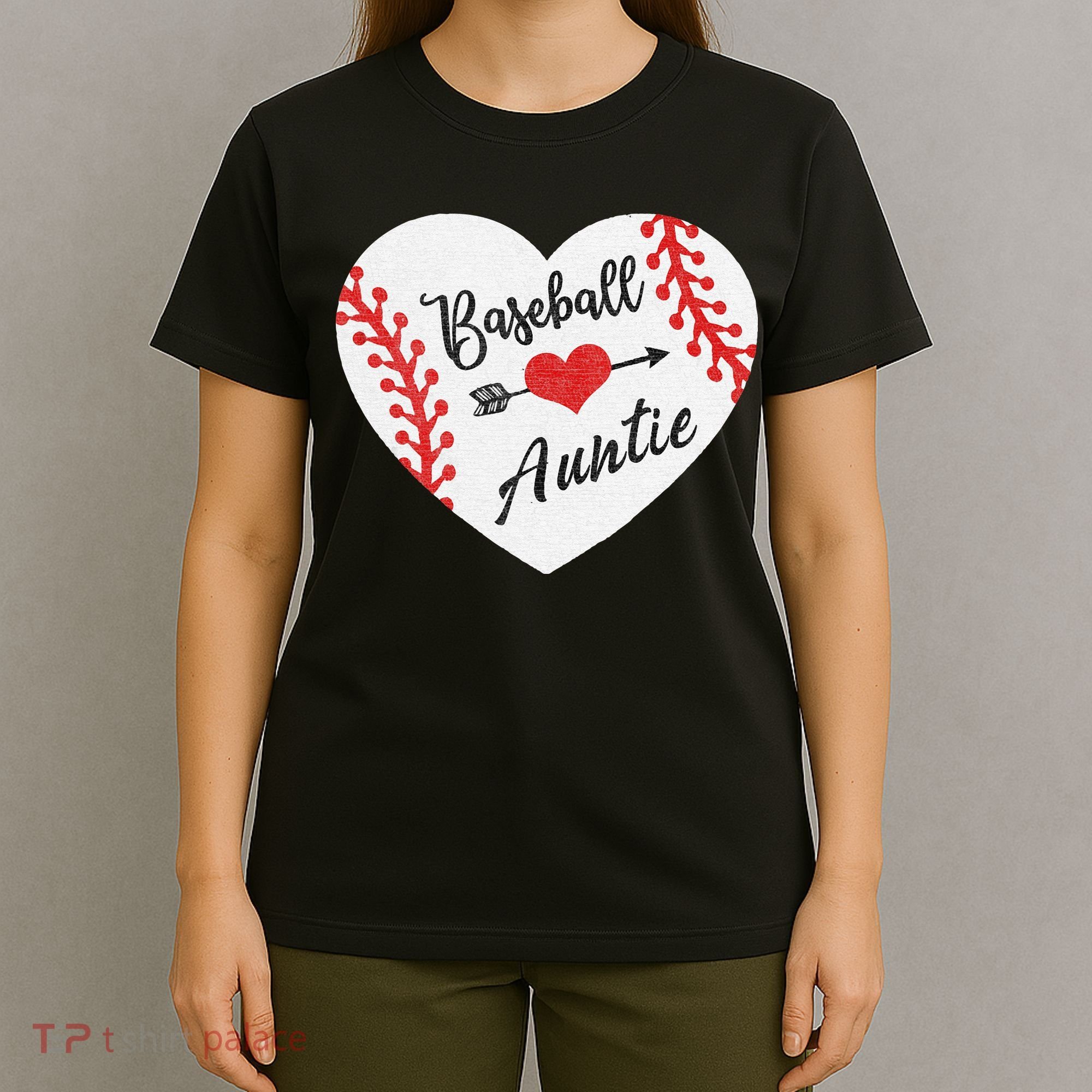 Baseball Auntie Aunt Heart Softball T-Shirt
