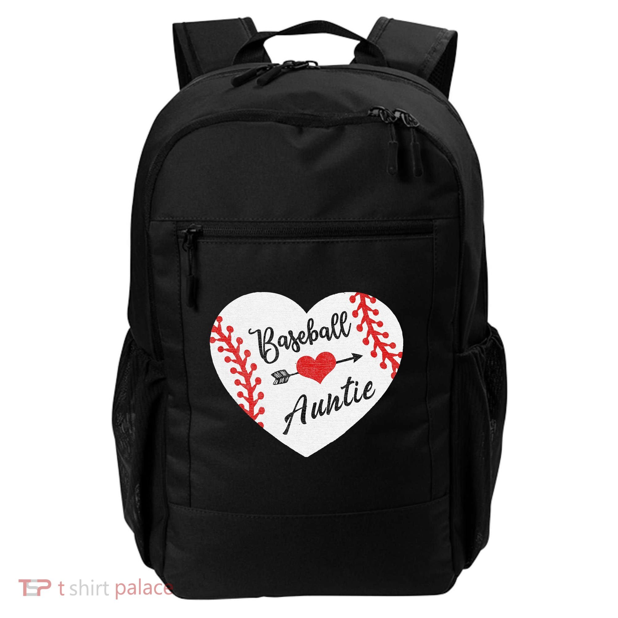 Baseball Auntie Aunt Heart Softball Backpack