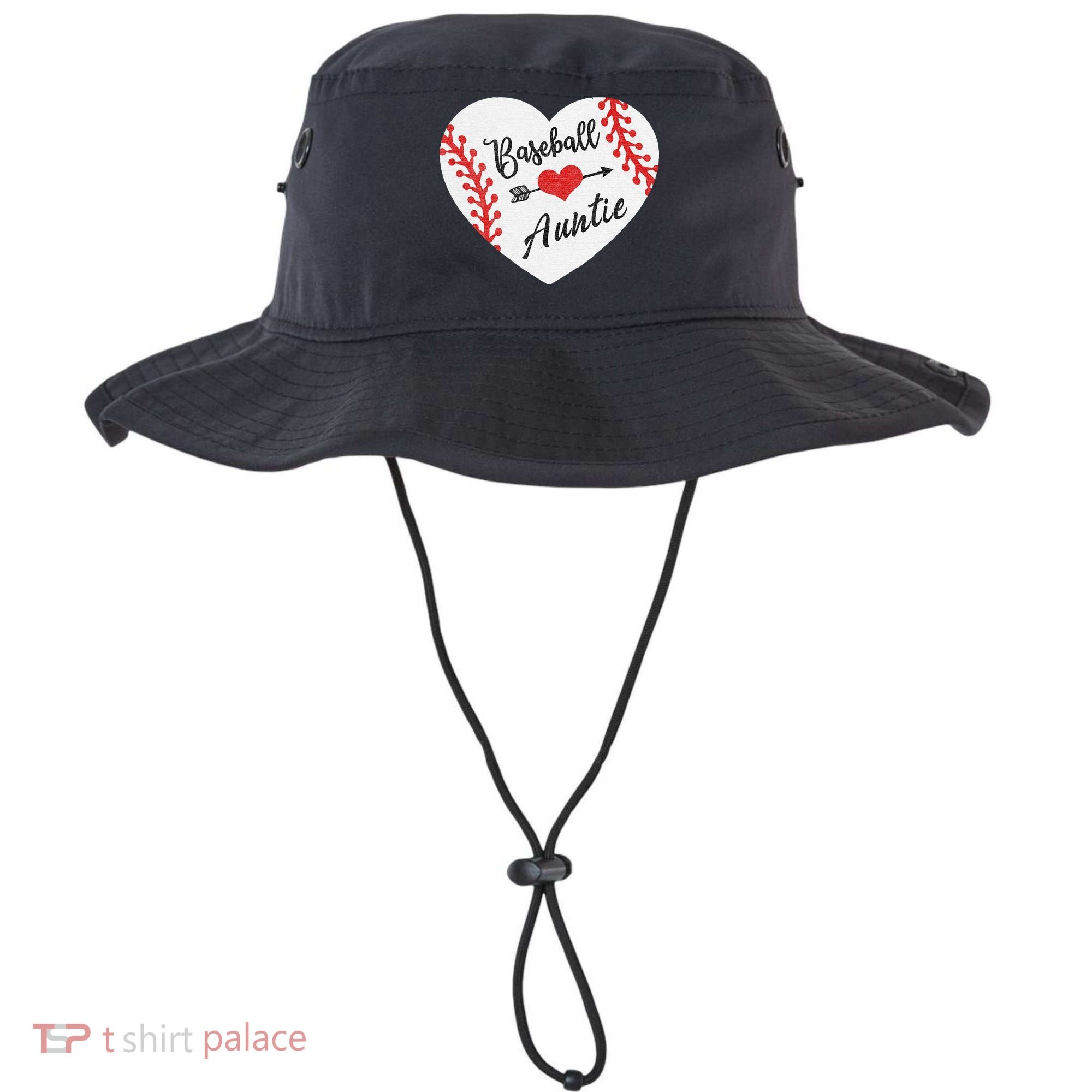 Baseball Auntie Aunt Heart Softball Bucket Hat