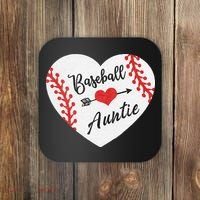 Baseball Auntie Aunt Heart Softball Coaster thumb 0