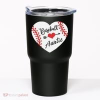 Baseball Auntie Aunt Heart Softball Tumbler thumb 0
