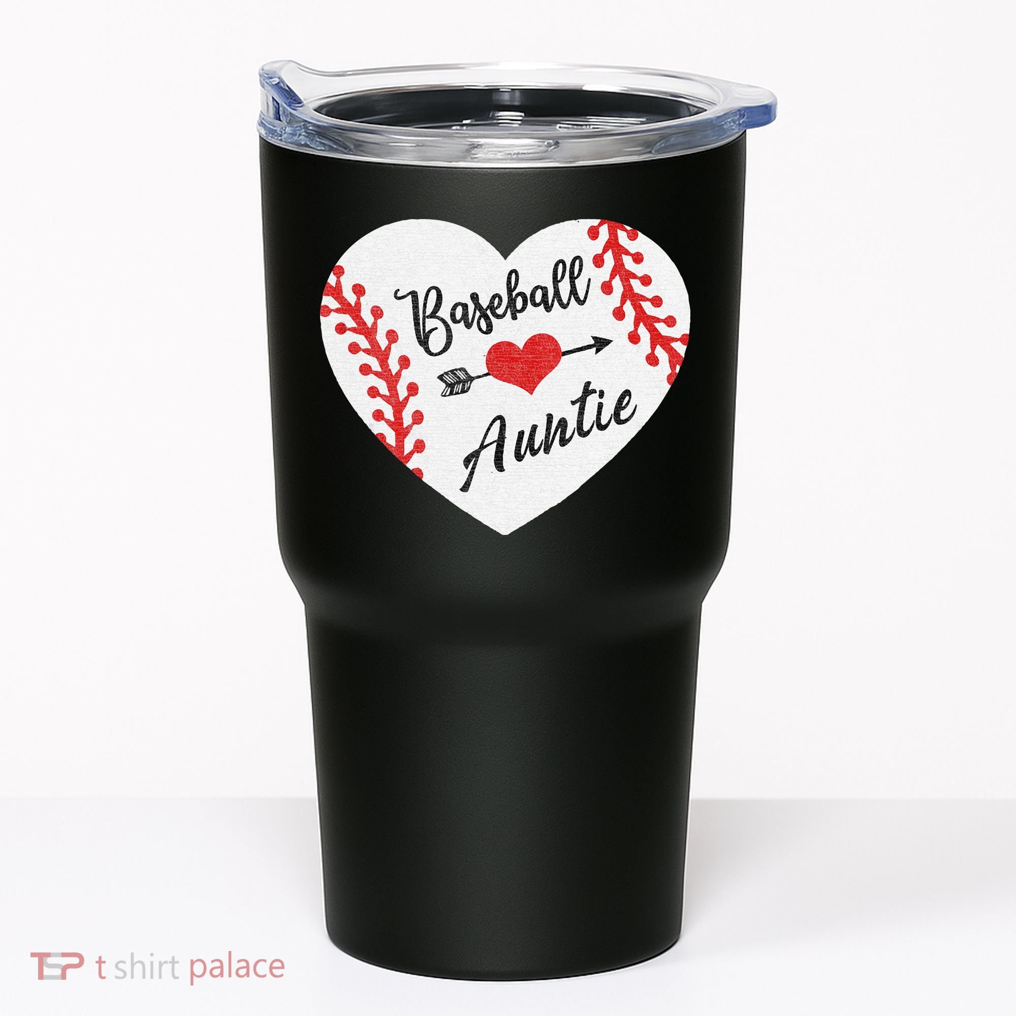 Baseball Auntie Aunt Heart Softball Tumbler