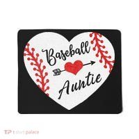 Baseball Auntie Aunt Heart Softball Mousepad thumb 0