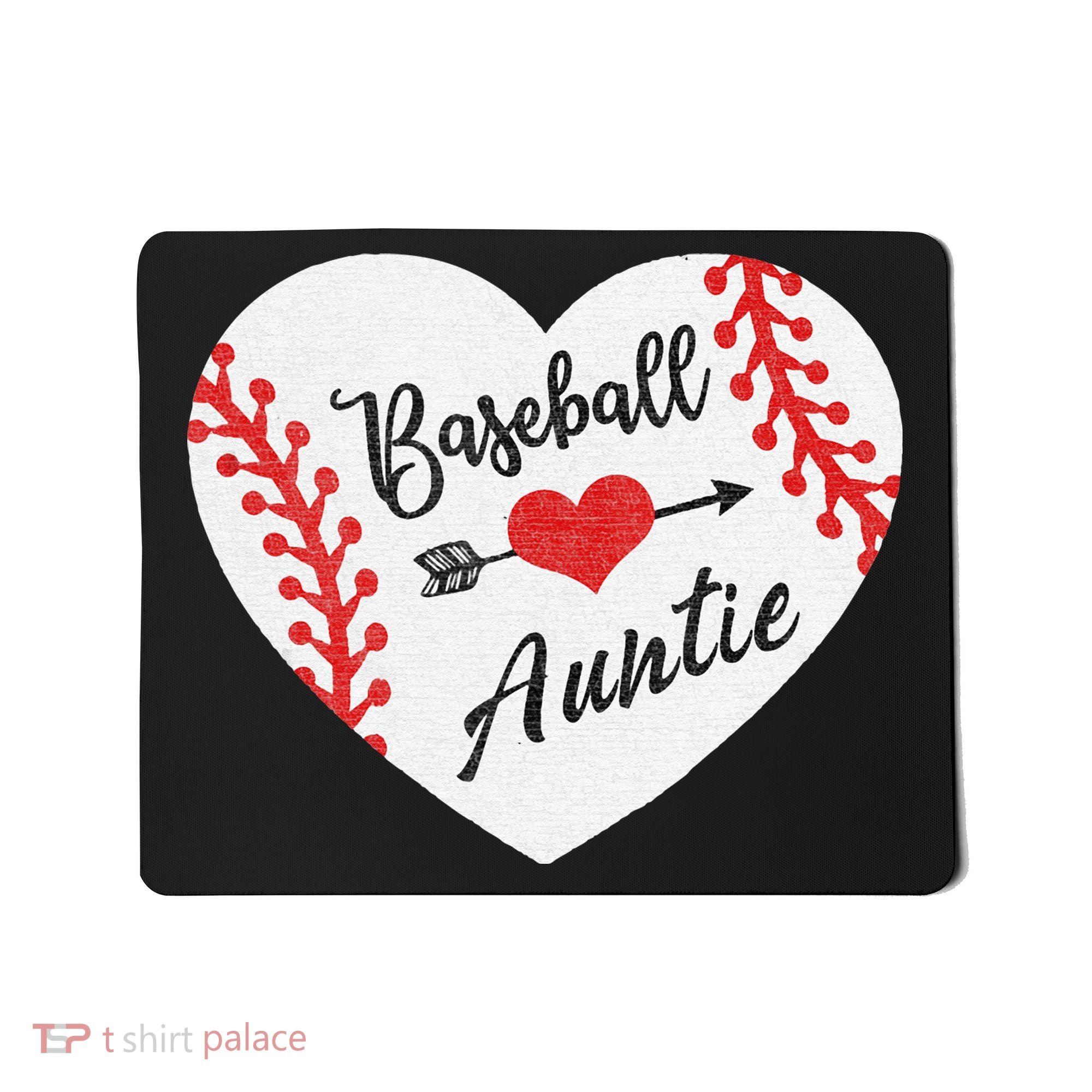 Baseball Auntie Aunt Heart Softball Mousepad