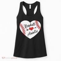 Baseball Auntie Aunt Heart Softball Women's Tank Top thumb 0