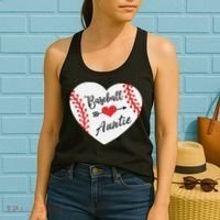 Baseball Auntie Aunt Heart Softball Women's Tank Top thumb 2