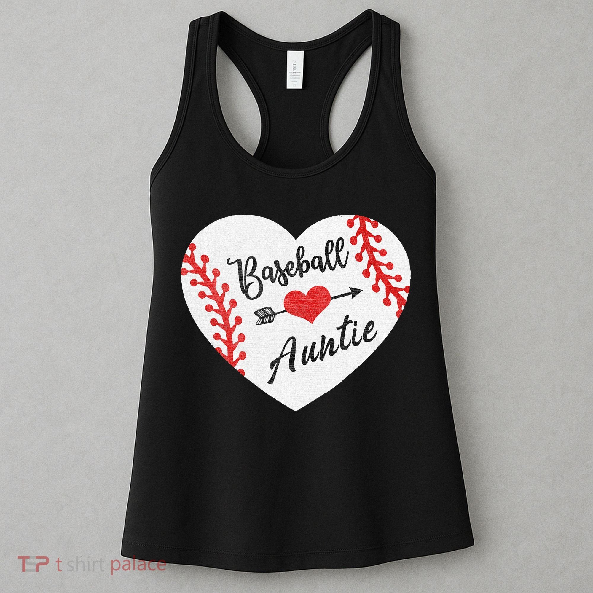 Baseball Auntie Aunt Heart Softball Women's Tank Top