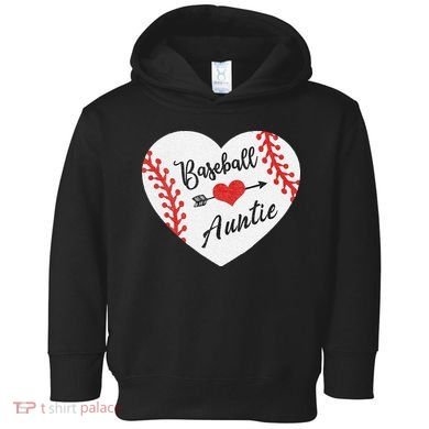 Baseball Auntie Aunt Heart Softball Toddler Hoodie