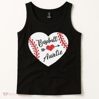 Baseball Auntie Aunt Heart Softball Tank Top thumb 2
