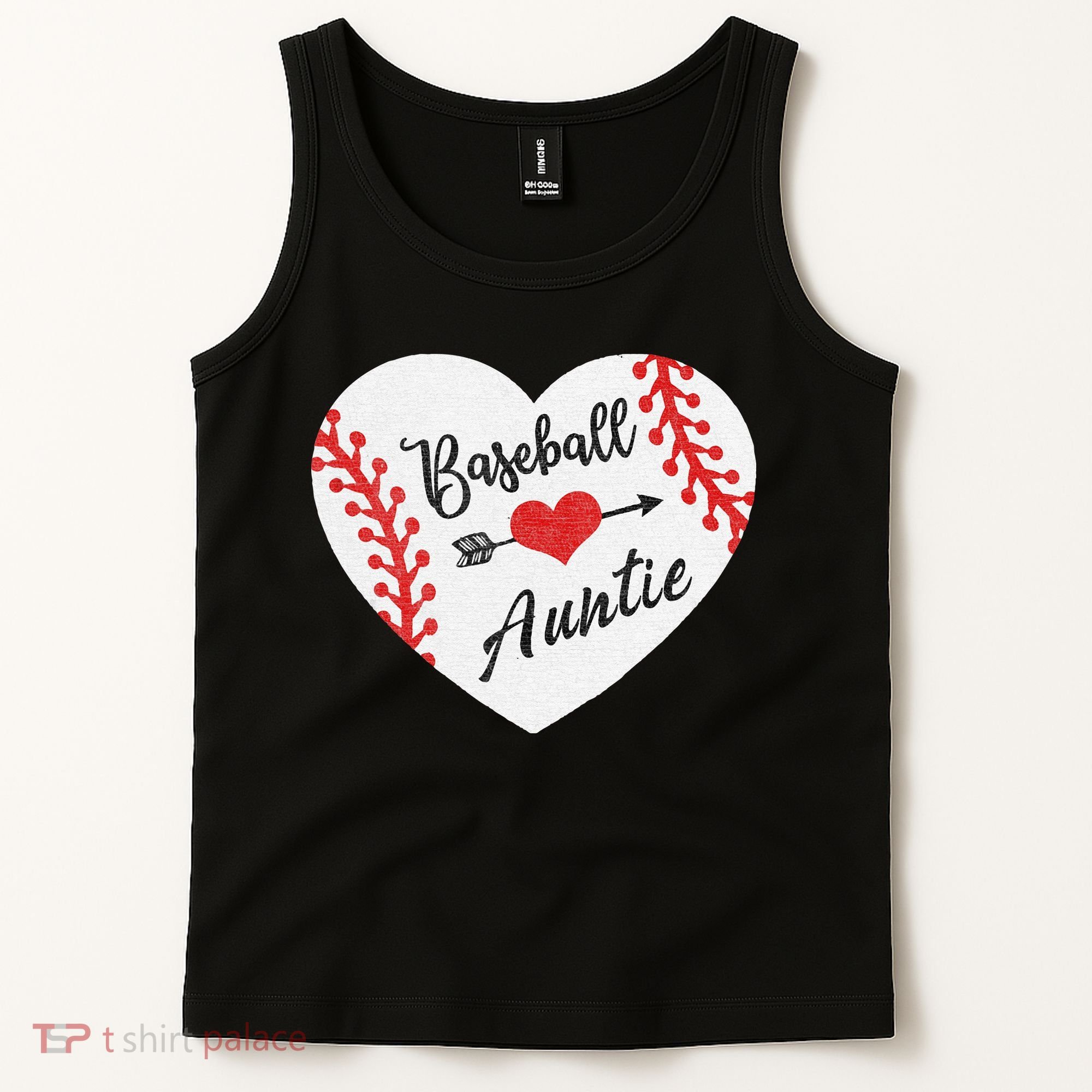 Baseball Auntie Aunt Heart Softball Tank Top