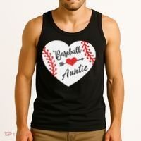 Baseball Auntie Aunt Heart Softball Tank Top thumb 3