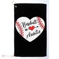 Baseball Auntie Aunt Heart Softball Golf Towel thumb 0