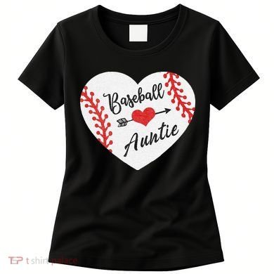 Baseball Auntie Aunt Heart Softball Women's T-Shirt