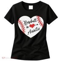 Baseball Auntie Aunt Heart Softball Women's T-Shirt thumb 0