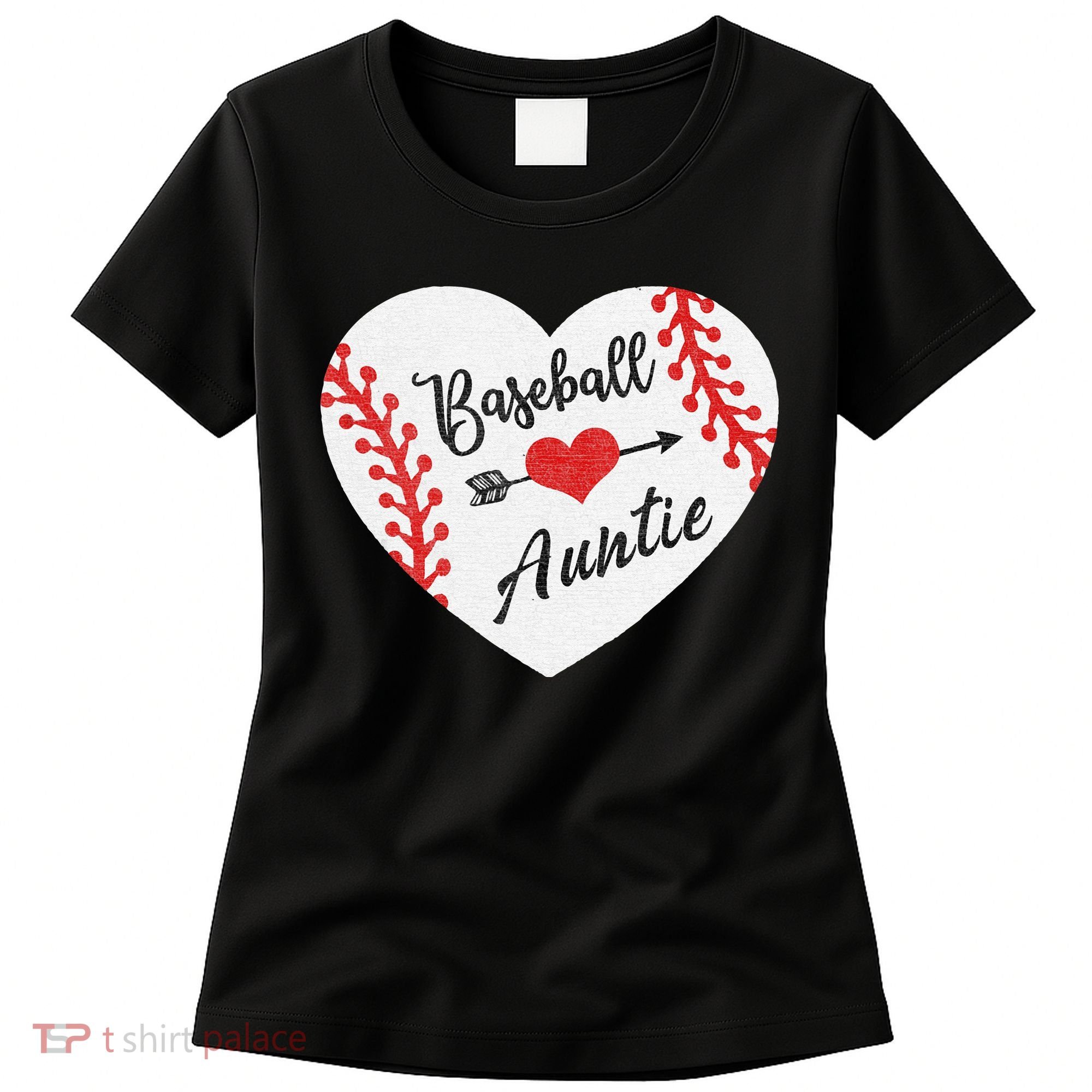 Baseball Auntie Aunt Heart Softball Women's T-Shirt