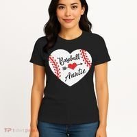 Baseball Auntie Aunt Heart Softball Women's T-Shirt thumb 4