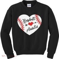 Baseball Auntie Aunt Heart Softball Kids Sweatshirt thumb 0