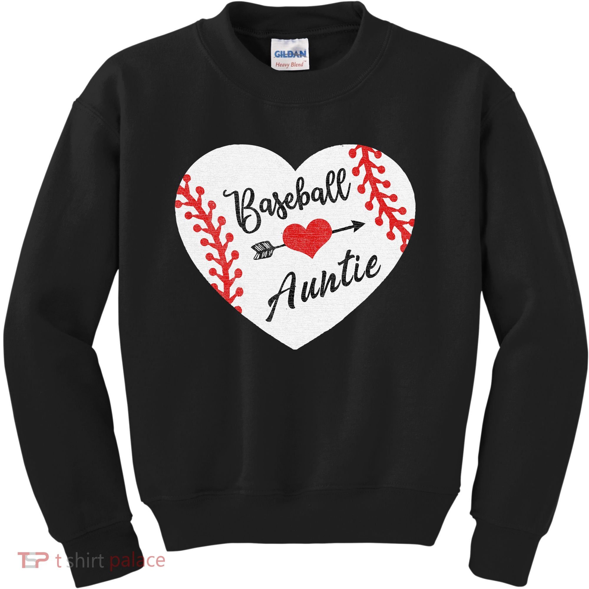 Baseball Auntie Aunt Heart Softball Kids Sweatshirt