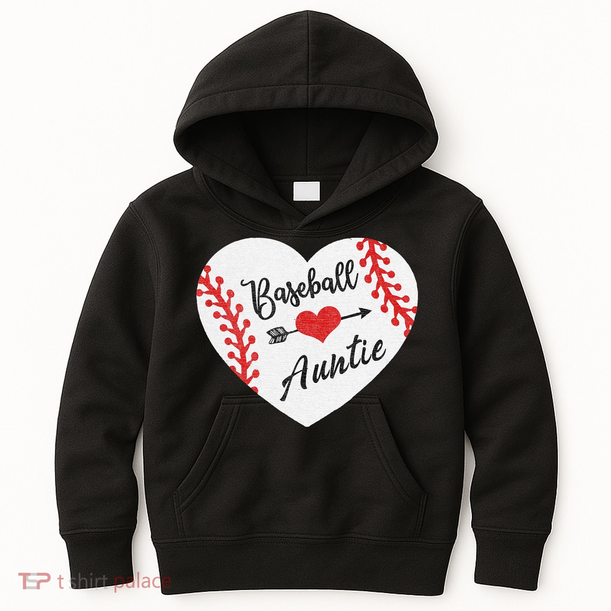 Baseball Auntie Aunt Heart Softball Kids Hoodie