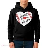 Baseball Auntie Aunt Heart Softball Kids Hoodie thumb 4