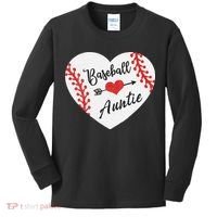 Baseball Auntie Aunt Heart Softball Kids Long Sleeve Shirt thumb 0