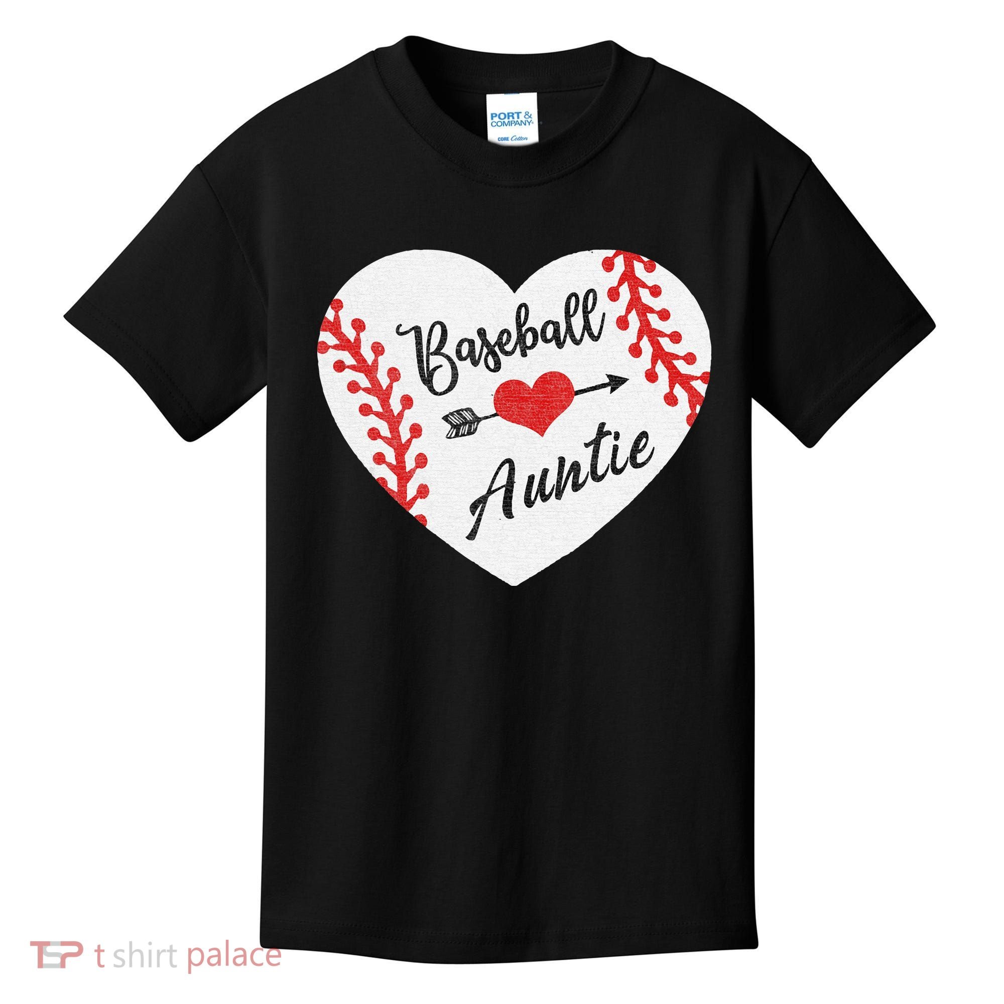 Baseball Auntie Aunt Heart Softball Kids T-Shirt