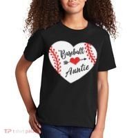 Baseball Auntie Aunt Heart Softball Kids T-Shirt thumb 2