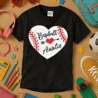 Baseball Auntie Aunt Heart Softball Kids T-Shirt thumb 3