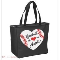 Baseball Auntie Aunt Heart Softball Tote Bag thumb 2