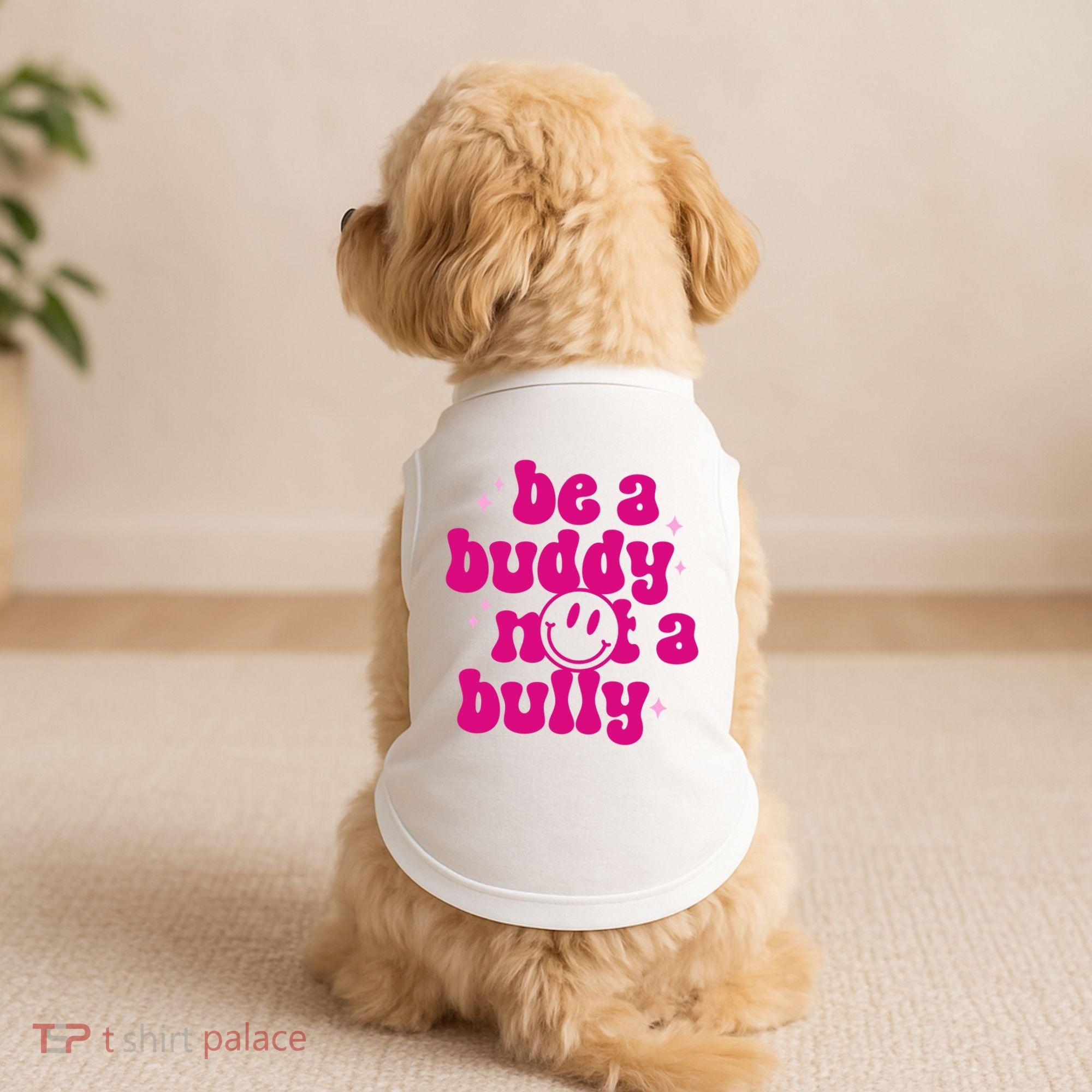 Be A Buddy Not A Bully Retro Smile Anti Bullying Unity Day Doggie Tank