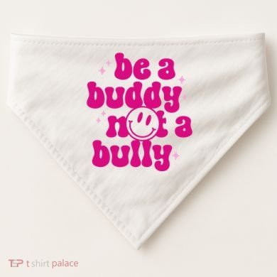Be A Buddy Not A Bully Retro Smile Anti Bullying Unity Day USA-Made Doggie Bandana